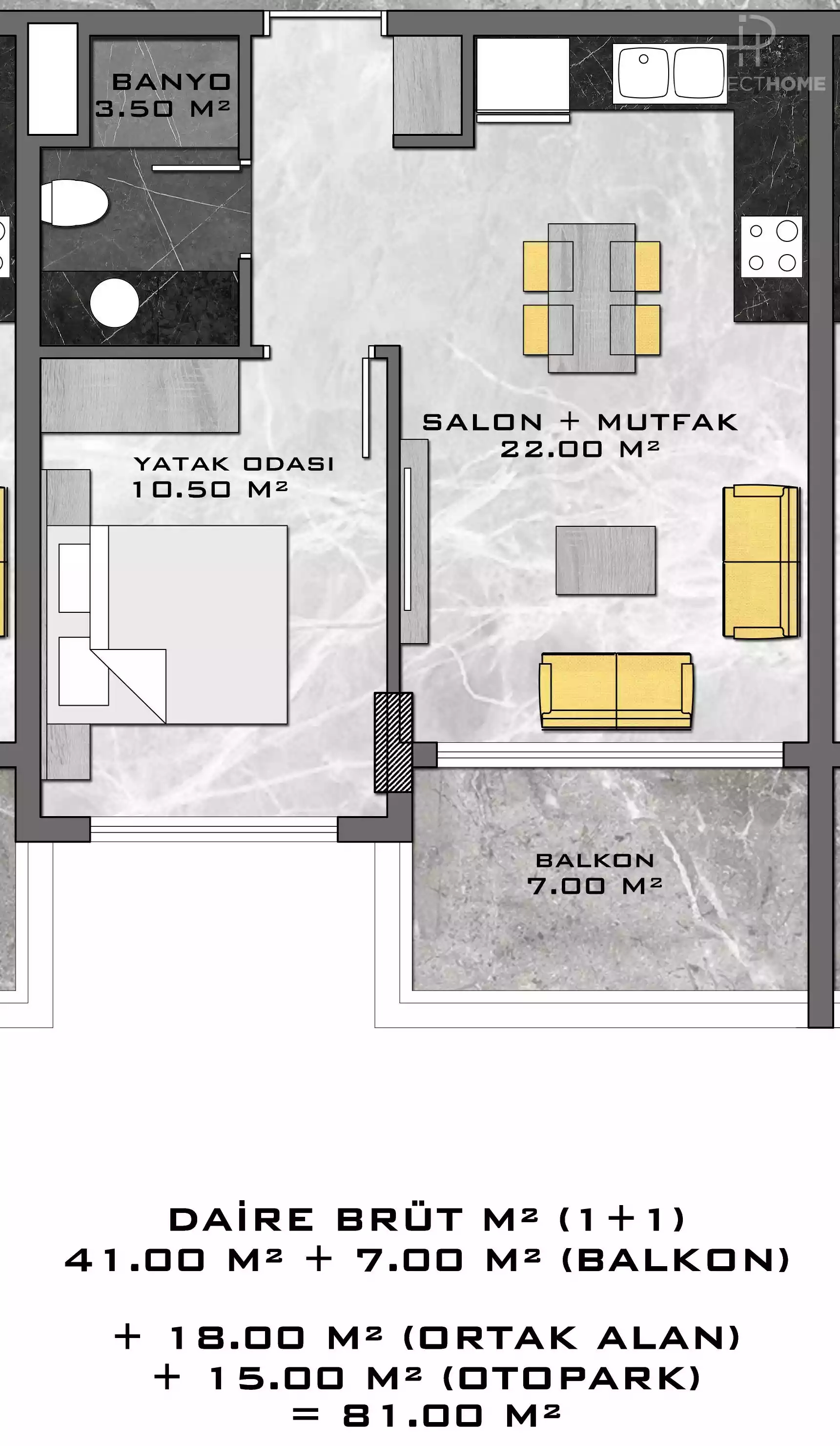 Продажа apartments в Mahmuts, Alanya, Турция 48м², №04203-1 - фото 3