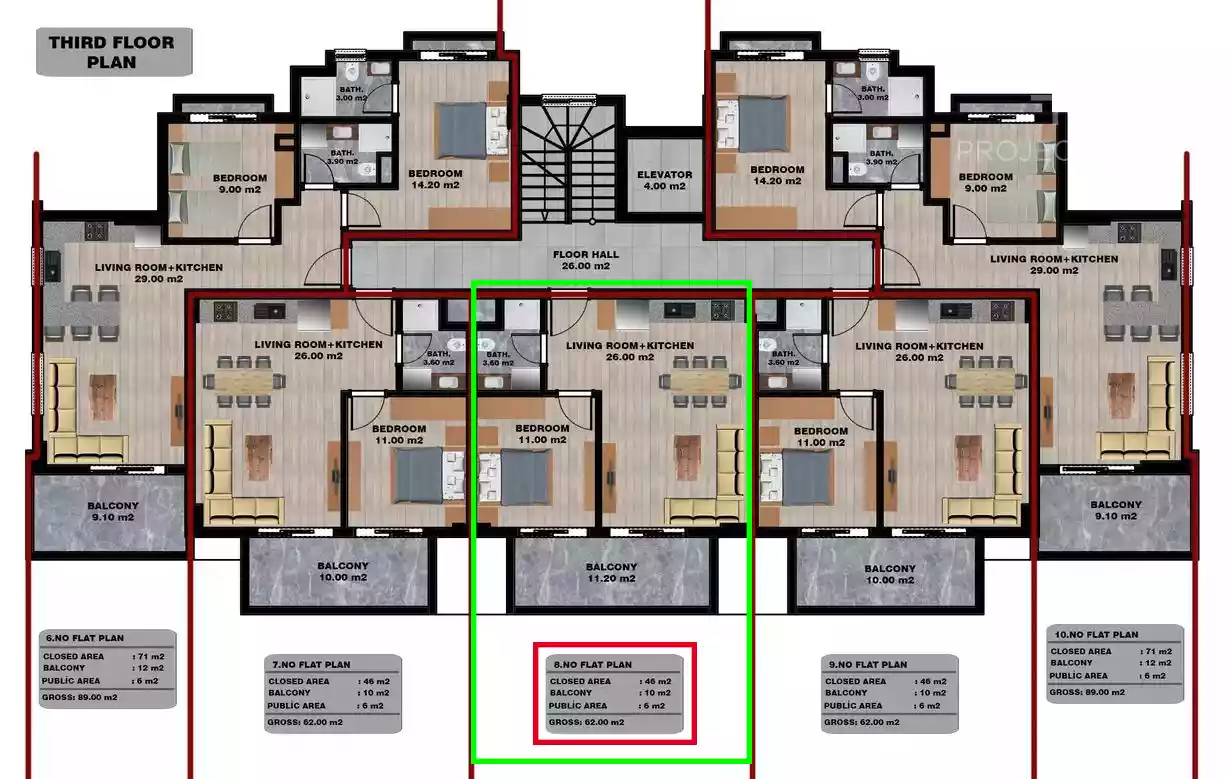 Продажа apartments в Tosmur, Alanya, Турция 62м², №80001-1 - фото 33