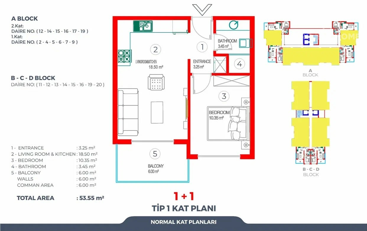 Продажа apartments в Turkler, Alanya, Турция 54м², №03906-1 - фото 3