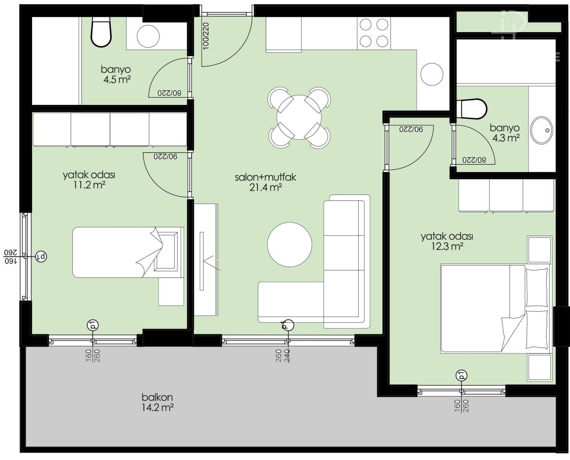 Продажа apartments в Cursed, Alanya, Турция 88м², №03704-2 - фото 3