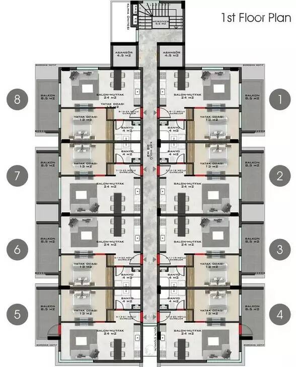 Продажа apartments в Mahmuts, Alanya, Турция 50м², №03907-1 - фото 4