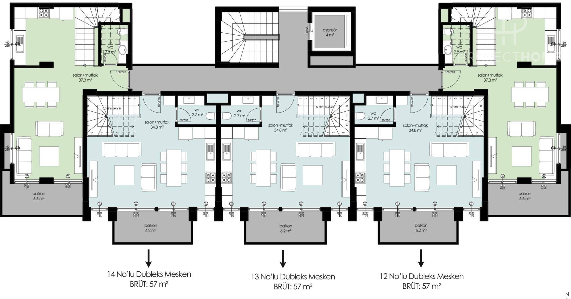 Продажа penthouse в Center of Alanya, Alanya, Турция 111м², №03706-2P - фото 3