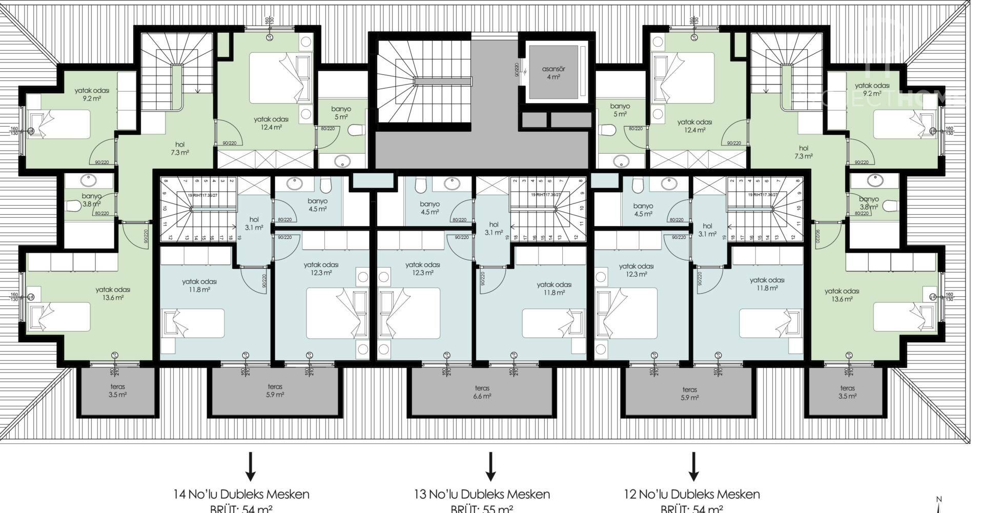 Продажа penthouse в Center of Alanya, Alanya, Турция 111м², №03706-2P - фото 3